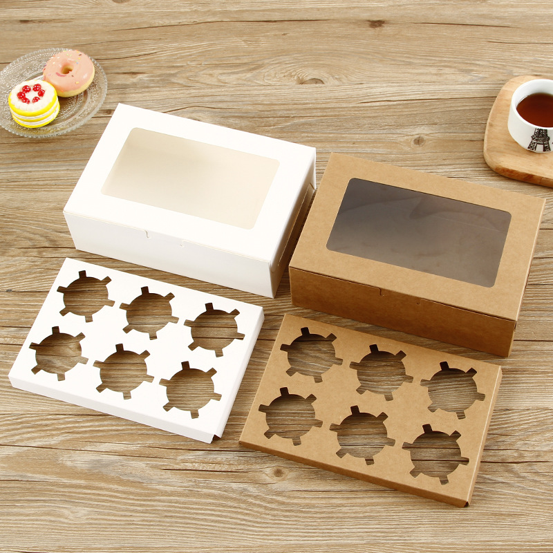 Event Party Box - Şeffaf Pencereli Cupcake Kutuları Kek Tutucu