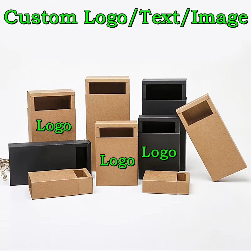 Event Party Box - 20 adet 350gsm çekmeceli kraft siyah