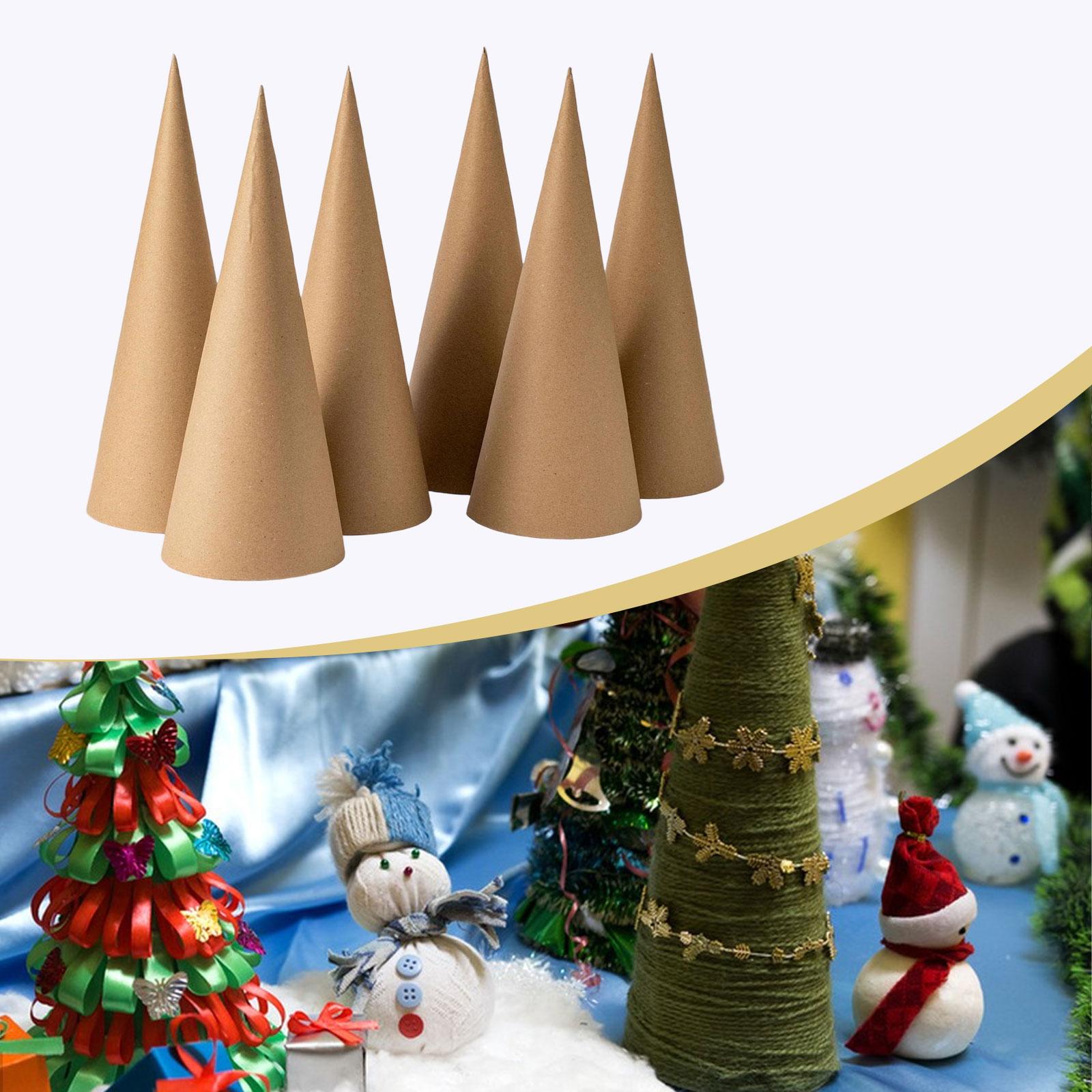 Party Hat Cone - 6 adet Kraft kağıt maché konileri,