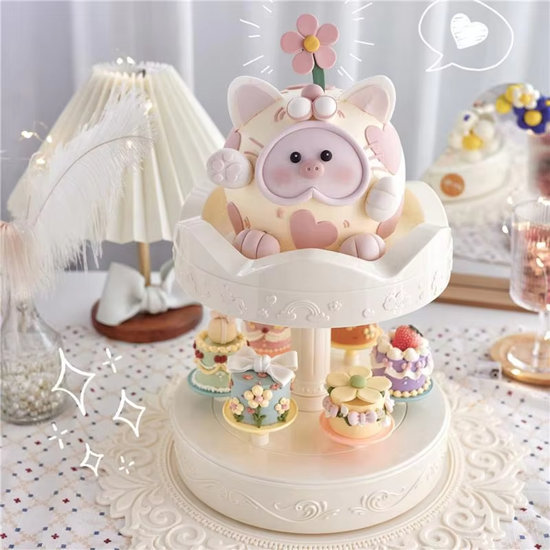 Cupcake Stand Tier - 2 katmanlı Otomatik Dönen Kek Standı