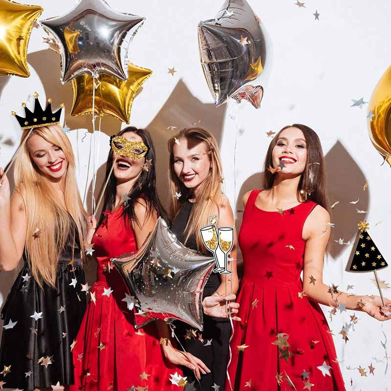 23 adet siyah altın kağıt part - Photo Booth Frame incelemesi ve fiyatı