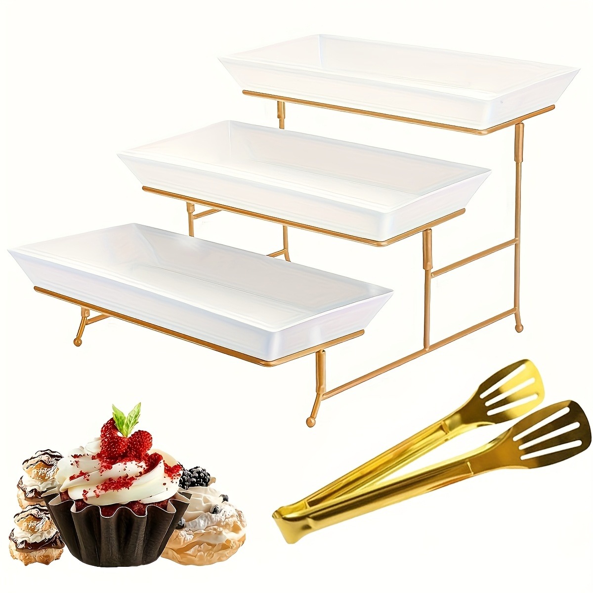 Beyaz Katlı Servis Standı + Ma - Cupcake Stand Tier incelemesi ve fiyatı