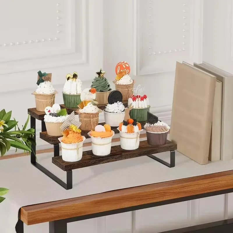 3 katmanlı ahşap ekran yükselt - Cupcake Stand Tier incelemesi ve fiyatı