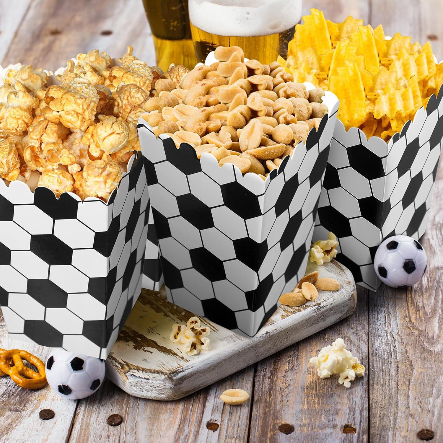 6/18 adet futbol patlamış mısı - Event Party Box incelemesi ve fiyatı